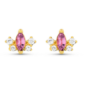 Imagem da oferta Brinco Freesia em Ouro Amarelo 18k com Turmalina Rosa e Safiras Incolores
