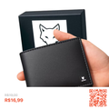 Imagem da oferta Carteira Masculina Couro Slim Sintético Preto - Acompanha Caixinha