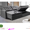 Imagem da oferta Sofá Sem Caixa Retrátil Baú 2,00m Cama inBox Secret Suede Velusoft Cinza
