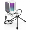 Imagem da oferta Microfone Gamer Fifine Ampligame A6V RGB USB White A6V-WHITE