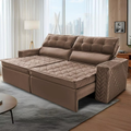 Imagem da oferta Sofá Retrátil e Reclinável 2,00m Cama inBox Charm Velusoft Castor