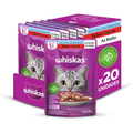 Imagem da oferta Pack Ração Úmida Whiskas Sachê Carne ao Molho para Gatos Adultos Castrados 85g - 20 unidades