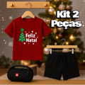 Imagem da oferta Roupa Infantil Menino Natal com Camiseta e Bermuda