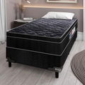 Imagem da oferta Cama Box de Solteiro Portobel + Colchão de Solteiro Portobel Diplomata Orthopedic com Espuma D-33 65x88x188 cm - Preto