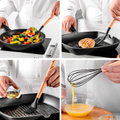 Imagem da oferta Kit 12 Utensílios Cozinha Silicone Cabo Madeira Resistente Calor Jogo de Utensilios Antiaderente Premium (PRETO)