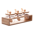 Imagem da oferta Cj 3 Porta Tempero Gourmet de Vidro com Tampa Colher/Rack de Bambu 280ml - Wolff