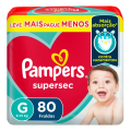 Imagem da oferta Pampers supersec pacote de fraldas tamanho g com 80 unidades