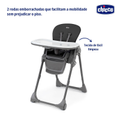 Imagem da oferta Cadeira de Alimentação Chicco Alta 6m -18kg Polly Preta - 6079756950610