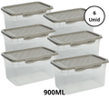 Imagem da oferta Kit 6 Potes Com Tampa e Trava 900ML Alto Camurça