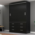 Imagem da oferta Guarda-Roupa Solteiro Veneza 2 PT 6 GV Preto