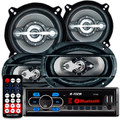 Imagem da oferta Kit Falante 6x9 + 5 Pol + Rádio Bluetooth Carro Mp3 Usb 310w