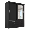 Imagem da oferta Guarda Roupa Solteiro Capri 2 Portas 6 Gav C/ Espelho Cor Onix