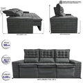 Imagem da oferta Sofá 3 Lugares Retrátil e Reclinável Cama inBox Senses 2,00m Velusoft Cinza