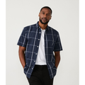 Imagem da oferta Camisa Comfort em Algodão com Estampa Xadrez e Manga Curta Tam P