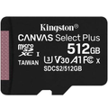 Imagem da oferta Cartão de Memória Kingston Canvas Select Plus MicroSD 512GB Classe 10 - SDCS2/512GB