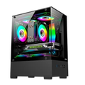Imagem da oferta Gabinete Gamer Hyrax HGB310 Mini Tower M-ATX Frontal e Lateral em Vidro Temperado Sem FANs Preto - HGB310B