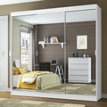 Imagem da oferta Guarda-Roupa Casal Veneza 3 Portas de Correr com Espelho Branco | Móveis - | Loja de Móveis para