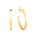 Imagem da oferta Brinco Meia Argola Oval 22mm em Prata com Banho de Ouro Amarelo 18k