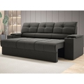 Imagem da oferta Sofá com Porta Copos Retrátil e Reclinável Tom 2,05m Velosuede - NETSOFAS - Cinza Verde