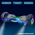 Imagem da oferta Hoverboard Overboard Infantil Skate Elétrico 6.5" Led Bluetooth Bateria De Grande Capacidade Motor Brushless HBD65S