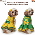 Imagem da oferta Vestido Brasil Para Cachorro Roupa Pet Seleção Brasileira