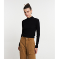 Imagem da oferta Blusa em Tricô Canelado com Gola Alta e Manga Longa