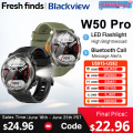 Imagem da oferta Blackview W50 Pro Smartwatch 1.45 "Display HD Lanterna Bluetooth Chamada telefônica 960