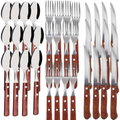 Imagem da oferta Jogo De Talheres Com Cabo Madeira Para Jantar Almoço Cozinha Sofisticado Astana C/ 36 Peças