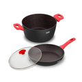 Imagem da oferta Panelas Ichef Home Sauté Grand e Family Size com Tampa de Vidro 24Cm + Conjunto de Facas Ichef Polishop Cut Shark