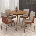 Imagem da oferta Conjunto Sala de Jantar 4 Cadeiras Verona Carraro Freijó Areia Rosê