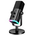 Imagem da oferta Microfone Dinâmico Gamer Fifine Ampligame RGB Cardióide USB-C Anti-Ruído Para Streaming Preto - AM8