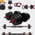 Imagem da oferta Halter Anilha Barra Kettlebell Kit Musculação 6 Em 1 - 30kg Yangfit