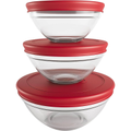 Imagem da oferta Conjunto com 3 Potes de Vidro Redondos Euro Home com Tampa Plástica - VDR7093