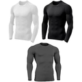 Imagem da oferta Kit Com 3 Camisas Térmicas Com Manga Longa Tecido Gelado Anti UV (M Branco Preto e Chumbo)