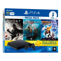 Imagem da oferta Sony PlayStation 4 Slim PlayStation 4 1TB Mega Pack: Ghost of Tsushima/God of War/Ratchet & Clank cor preto-azeviche