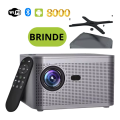 Imagem da oferta Kit Projetor Inteligente Hy350 Smart Tv Cpuh713 Full Hd 4k Brilho 15.000 Lúmens Android 11 Cor Preto + Suporte Para Tri