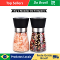 Imagem da oferta Kit 2 Moedor Triturador De Temperos Sal Pimenta E Especiarias De Vidro e Inox