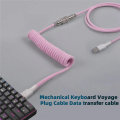 Imagem da oferta Cabo enrolado para teclado mecânico tipo c porta usb cabo de enrolamento para aviador computador de mesa acessóri