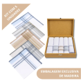 Imagem da oferta Lenços Tecido Pano Masculino 39x39 Presente Pais+ Caixa Luxo