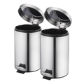 Imagem da oferta Kit com 2 Unidades Lixeira 3 Litros Inox Just Home Collection