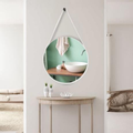 Imagem da oferta Espelho Redondo com Alça 50cm Modelo Adnet com Suporte para Lavabo Escritório Quarto