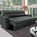Imagem da oferta Sofá 3 Lugares Clean Retrátil Reclinável Cama Inbox - Cinza - Liso