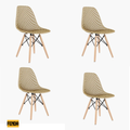 Imagem da oferta Kit 4 Cadeiras Eames Maglia Dsw Sala de Jantar Base de Madeira