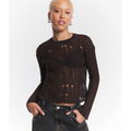 Imagem da oferta Blusa em Tricô Furadinha e Manga Longa