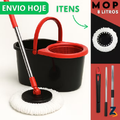 Imagem da oferta Mop Giratório Cleaner Profissional 8 Litros Cesto Rodo Esfregão Limpeza Facil