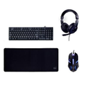 Imagem da oferta Kit Gamer Dazz Novacore 4 em 1 Teclado com Iluminação Rainbow + Mouse 10.000DPI + Mousepad 70x30cm + Headset USB2.0 Pr