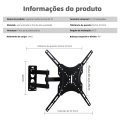 Imagem da oferta suporte monitorsuporte para tvsuporte articulado para monitorbraço articuladosuporte monitor articuladov