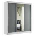 Imagem da oferta Guarda-Roupa Casal Madesa Mônaco 3 Portas de Correr com Espelho - BrancoCinza