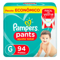 Imagem da oferta 2 Pacotes Fralda Pampers Pants Ajuste Total Max Tam G - 94 Unidades (Total 188 Unidades)