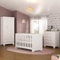 Imagem da oferta Quarto de Bebê Completo Guarda Roupa 3 Portas 2 Gavetas com Cômoda e Berço Lily Branco